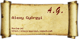 Alexy Györgyi névjegykártya