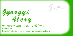 gyorgyi alexy business card